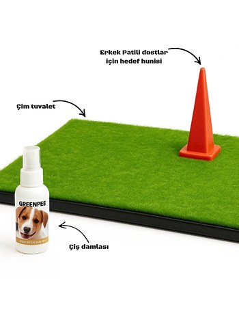 Yeşil Yapay Çim Tuvalet Köpek Tuvaleti - Görsel 3