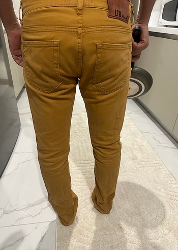 Düğmeli Kahverengi Süet Erkek Pantolon - Görsel 2