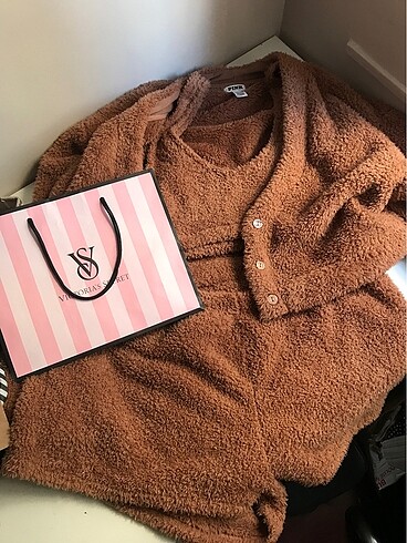 victoria secret pink cozyy peluş takım