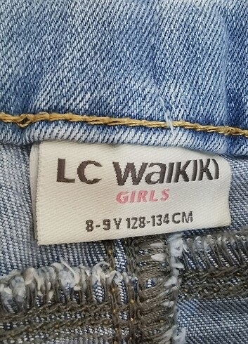 Kız çocuk çiçekli kot pantolon - Görsel 7