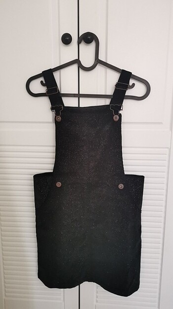 Kız çocuk kadife  salopet elbise - Görsel 3