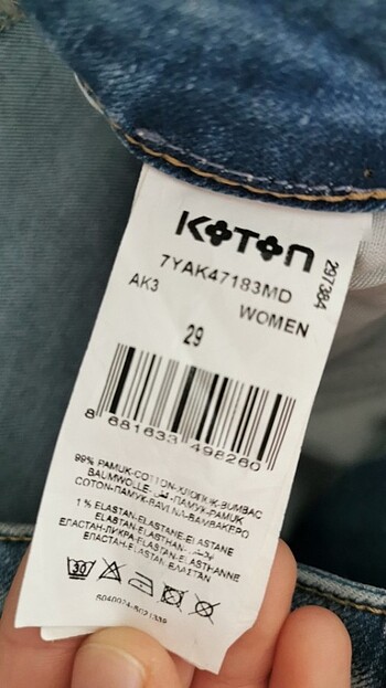 Yırtık Koton Jeans - Görsel 6