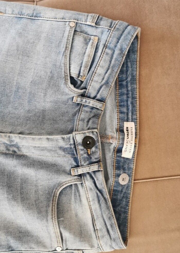 Yırtık Koton Jeans - Görsel 4