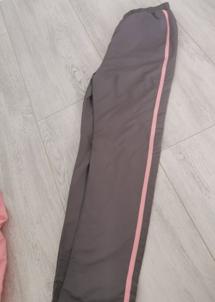 Kzı çocuk eşofman takımı gri ve pembe - Görsel 2