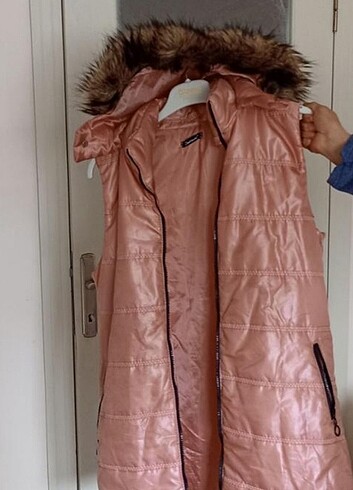 xl Beden pembe Renk Kapşonlu yelek
