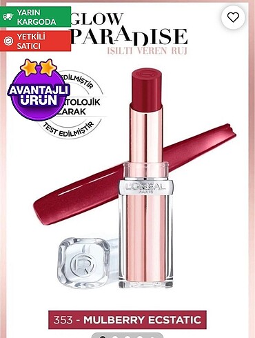 Loreal oaris glow paradise lip balm ruj