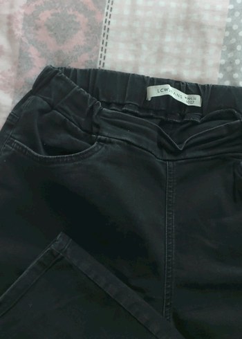 l Beden Siyah Lastikli Kadın Denim Pantolon lcw