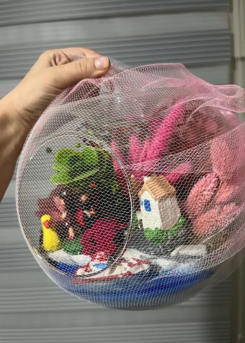  Beden Renk Pembe Renkli File Sepet ve Saklama Çantası