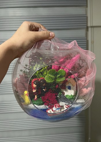  Beden Pembe Renkli File Sepet ve Saklama Çantası