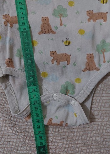 Kısa Kollu Ayı Desenli Bebek Body - Görsel 7