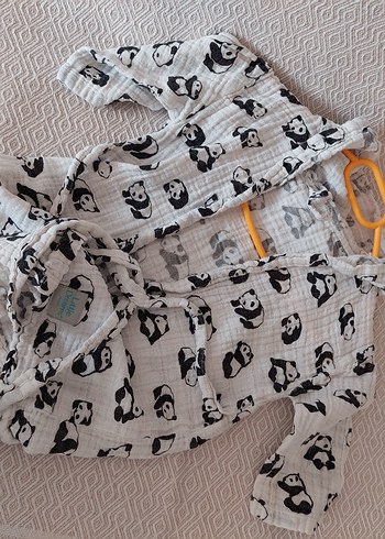 Erkek Çocuk Gri Desenli Bornoz - Görsel 9