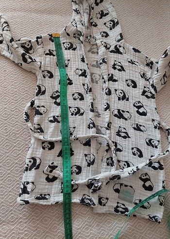 Erkek Çocuk Gri Desenli Bornoz - Görsel 2