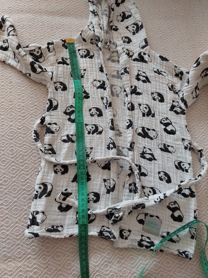 Erkek Çocuk Gri Desenli Bornoz - Görsel 2