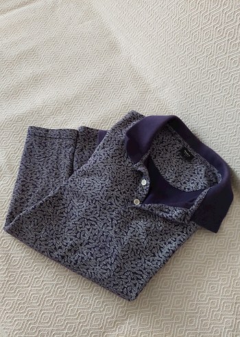 Erkek Lacivert Batik Desenli Polo Tişört - Görsel 6