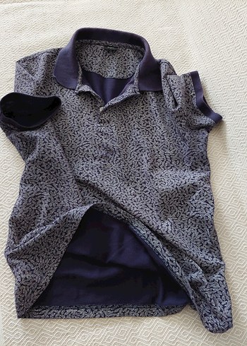 Erkek Lacivert Batik Desenli Polo Tişört - Görsel 2