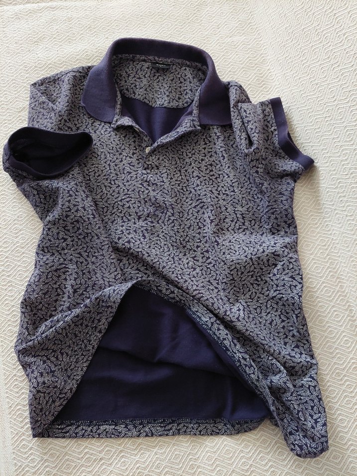 Erkek Lacivert Batik Desenli Polo Tişört - Görsel 2