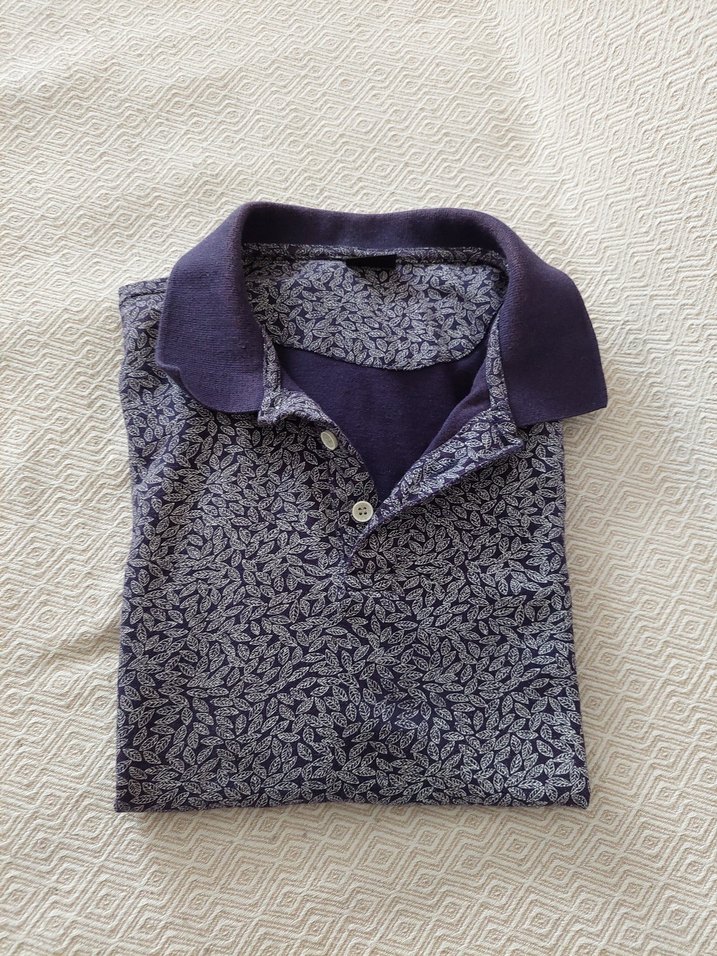 Erkek Lacivert Batik Desenli Polo Tişört - Görsel 4