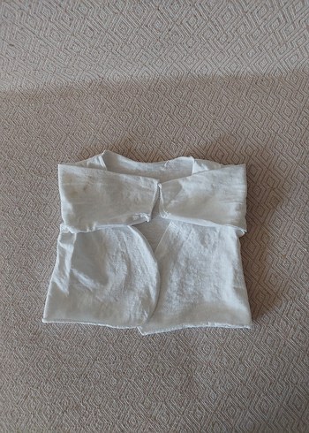 yenidogan beyaz Bebek Önlüğü ve sapkasi - Görsel 11