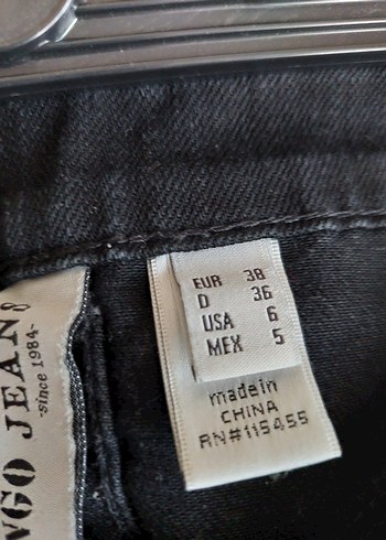 38 Beden Kemerli Siyah Kadın Denim Pantolon