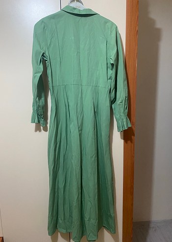 Henza Kadın Yeşil Kuşaklı Uzun Elbise - Görsel 2