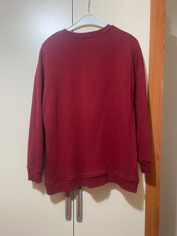 Be Blue Bordo Oversize Sweatshirt Baskılı - Görsel 2