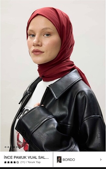 Freshscarfs ince Pamuk Vual şal bordo