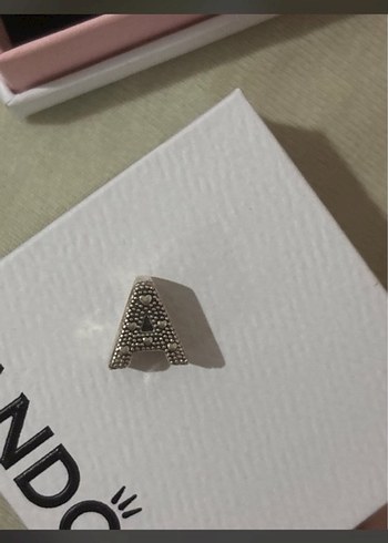 Pandora Gri 'A' Harfi Kadın Charm