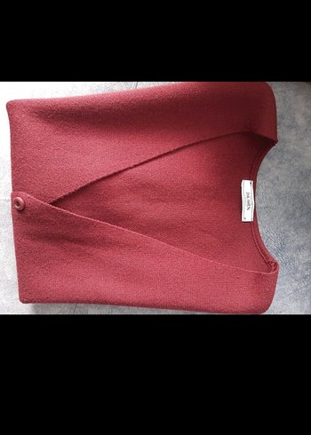 Bordo Düğmeli V Yaka erkek Yelek - Görsel 6