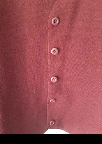 Bordo Düğmeli V Yaka erkek Yelek - Görsel 3