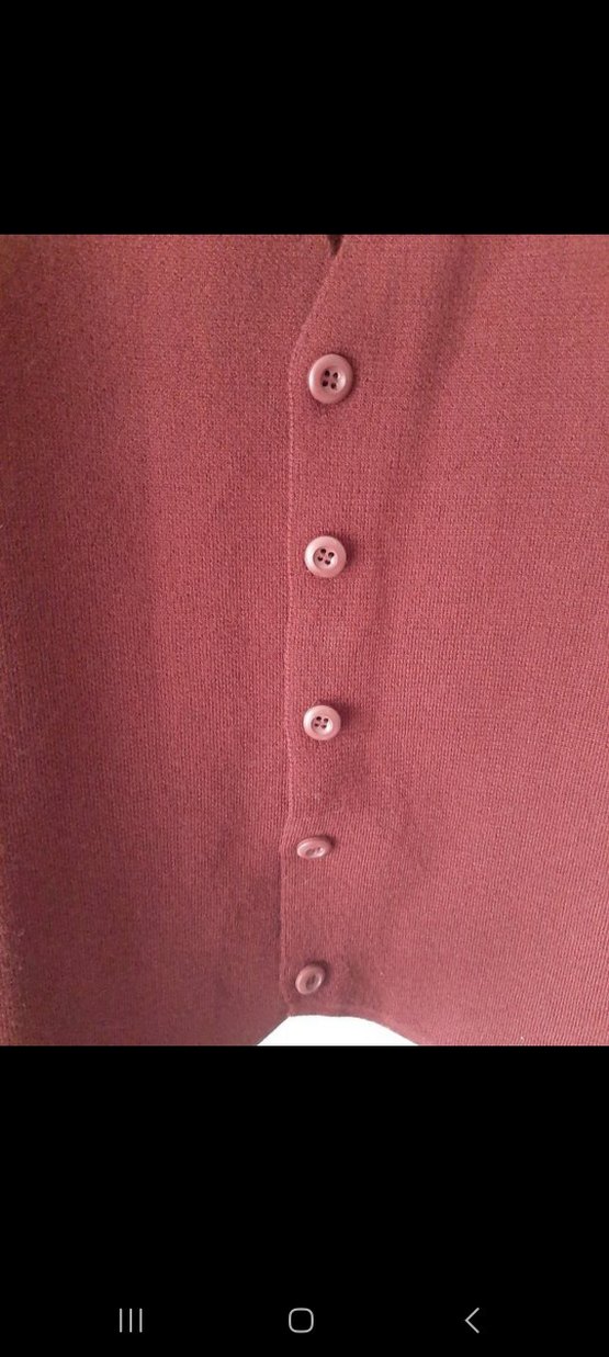 Bordo Düğmeli V Yaka erkek Yelek - Görsel 3