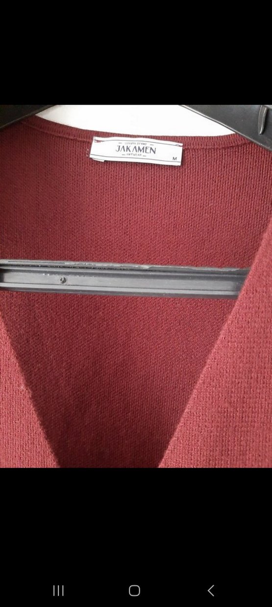 Bordo Düğmeli V Yaka erkek Yelek - Görsel 4