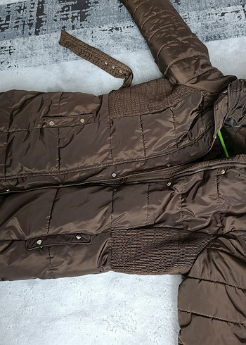 Kahverengi Kürklü Midi Kışlık Kadın Mont - Görsel 4