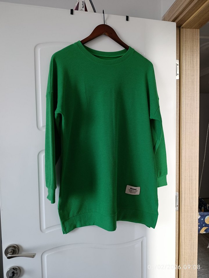 Yeşil Kadın Uzun Kollu Tunik - Görsel 4