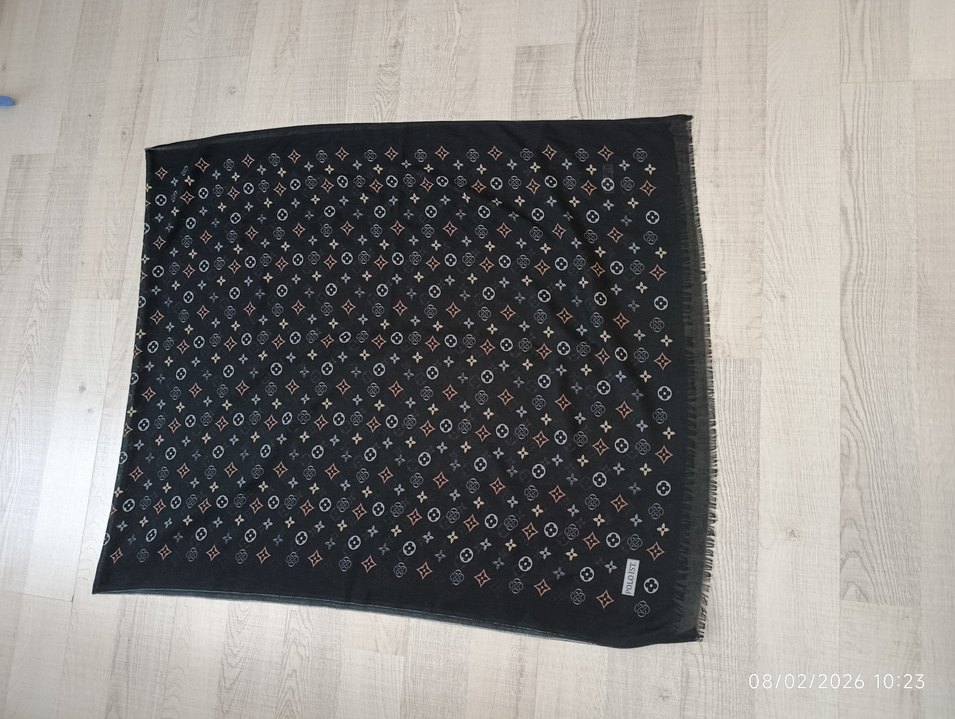 Kadın Siyah pamuklu uzun sal - Görsel 2