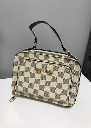 Beyaz Kareli Modern Klasik Kadın Çanta - Görsel 2