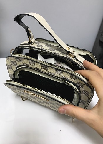 Beyaz Kareli Modern Klasik Kadın Çanta - Görsel 6