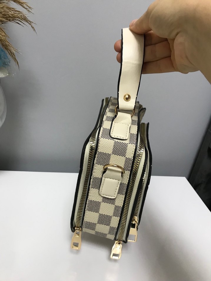 Beyaz Kareli Modern Klasik Kadın Çanta - Görsel 3