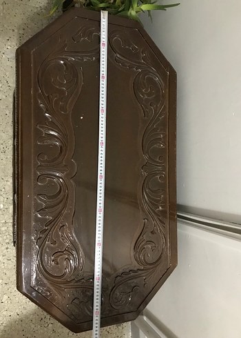 Kahverengi Oyma Detaylı Çeyiz sandığı - Görsel 9