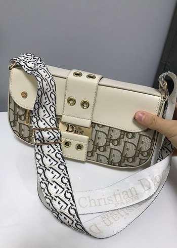 Dior Beyaz Deri Kemerli Yılan Desenli Çanta - Görsel 4