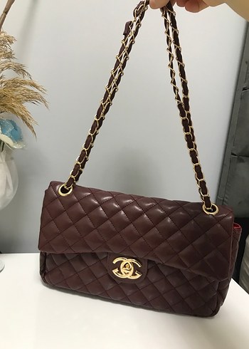 Bordo  Deri Kadın Çanta - Görsel 2