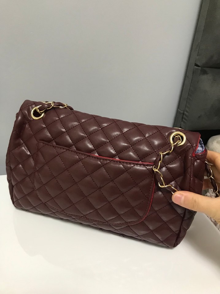 Bordo  Deri Kadın Çanta - Görsel 3