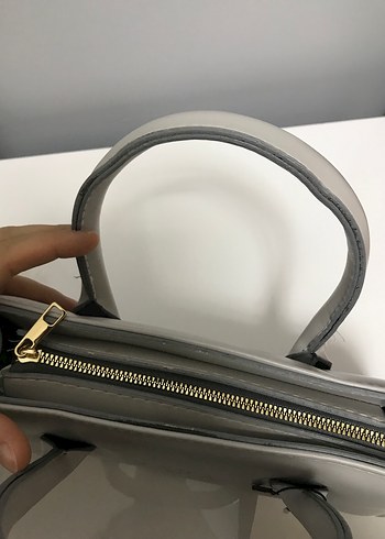 Gri Zara Deri Kadın Çanta - Görsel 6