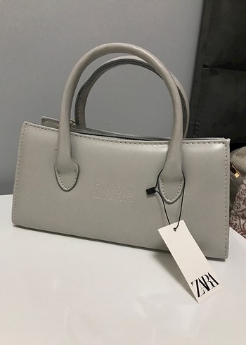 Gri Zara Deri Kadın Çanta - Görsel 2