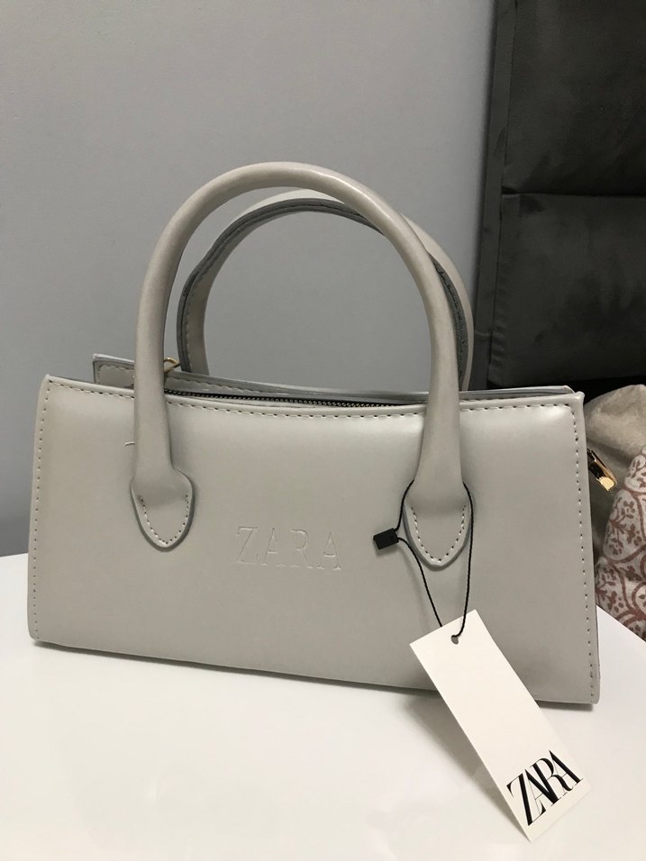 Gri Zara Deri Kadın Çanta - Görsel 3