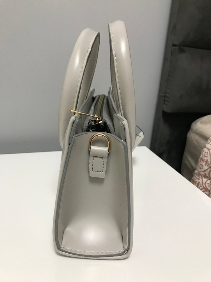 Gri Zara Deri Kadın Çanta - Görsel 5