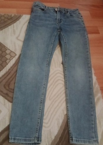 9 Yaş Beden kız çocuk Mavi Normal Boy Denim Jean