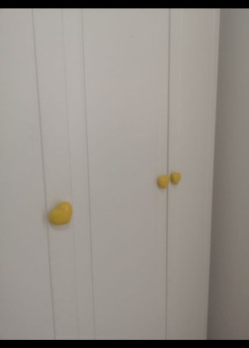 Sarı Kalp Şeklinde Çocuk Dolabı Kulpları - Görsel 2