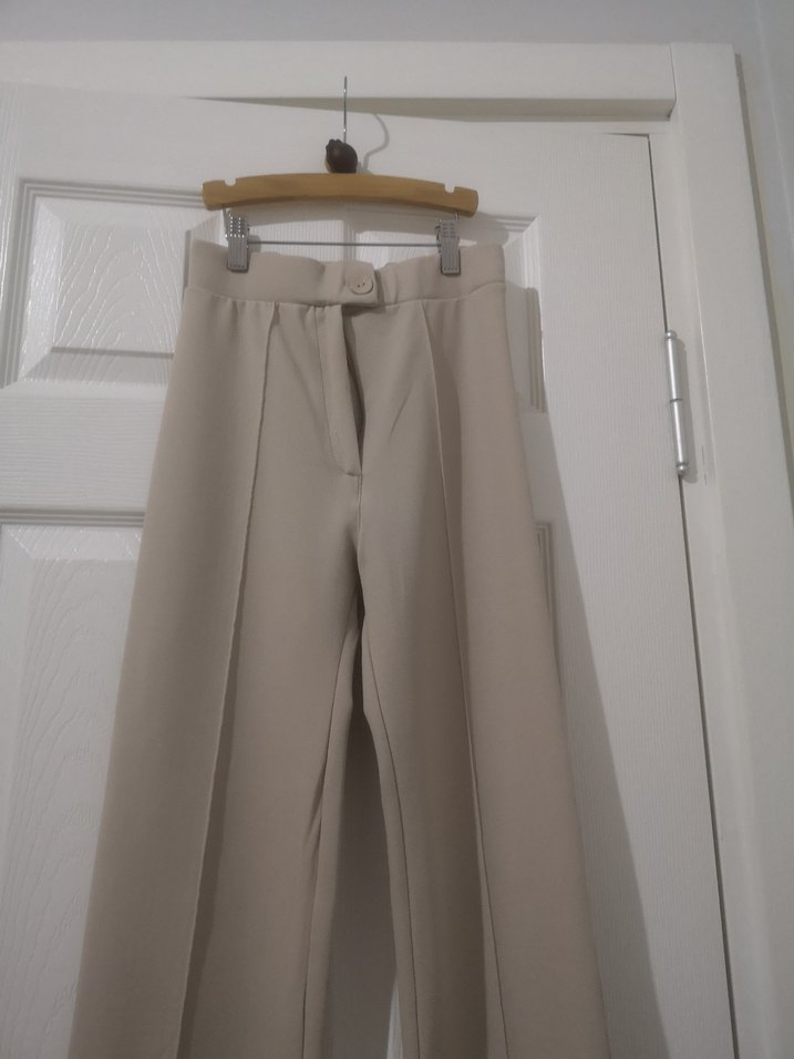 Bej Kadın Esnek Kumaş Pantolon - Görsel 2