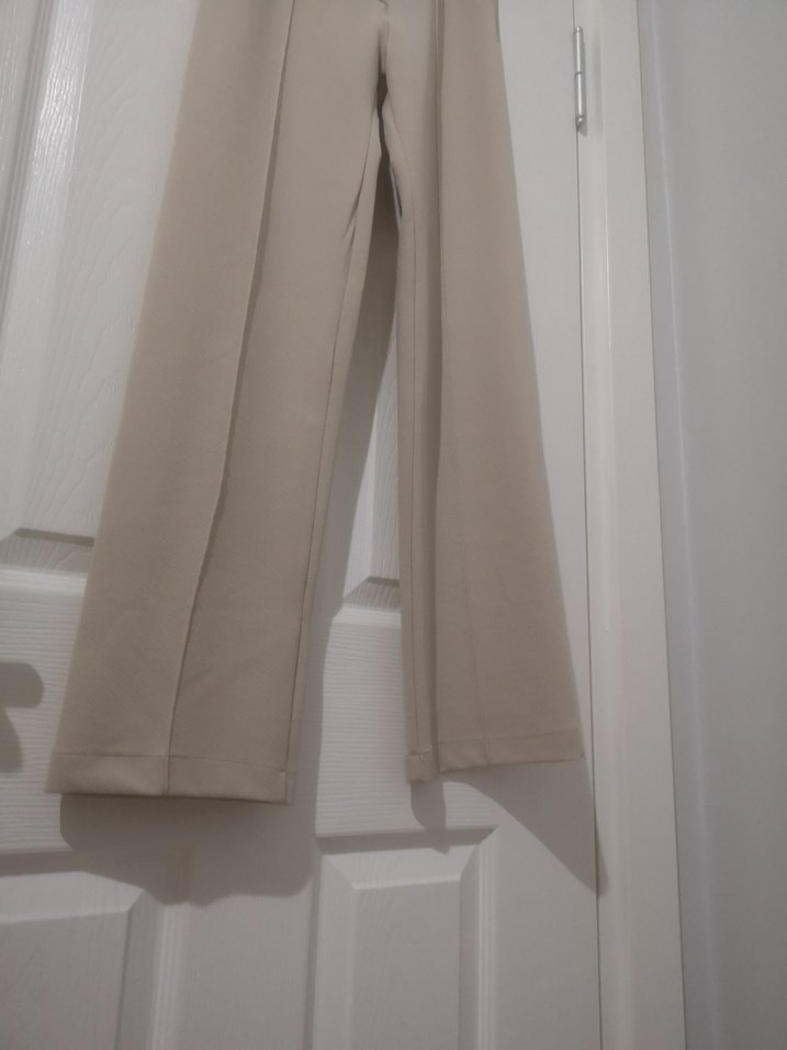 Bej Kadın Esnek Kumaş Pantolon - Görsel 3