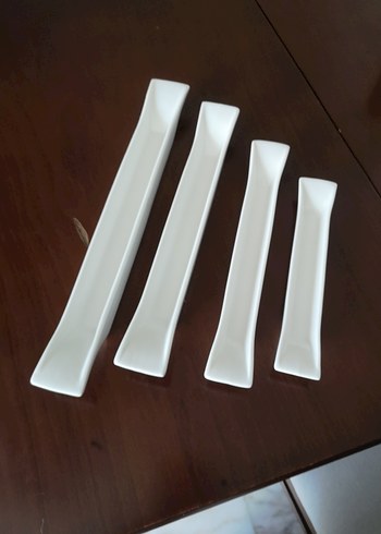 Beyaz Seramik Uzun Sunum Tabakları - Görsel 5